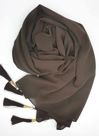 Brown Chiffon Scarf