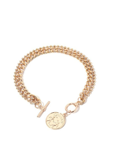 Metal T-Bar Bracelet Gold