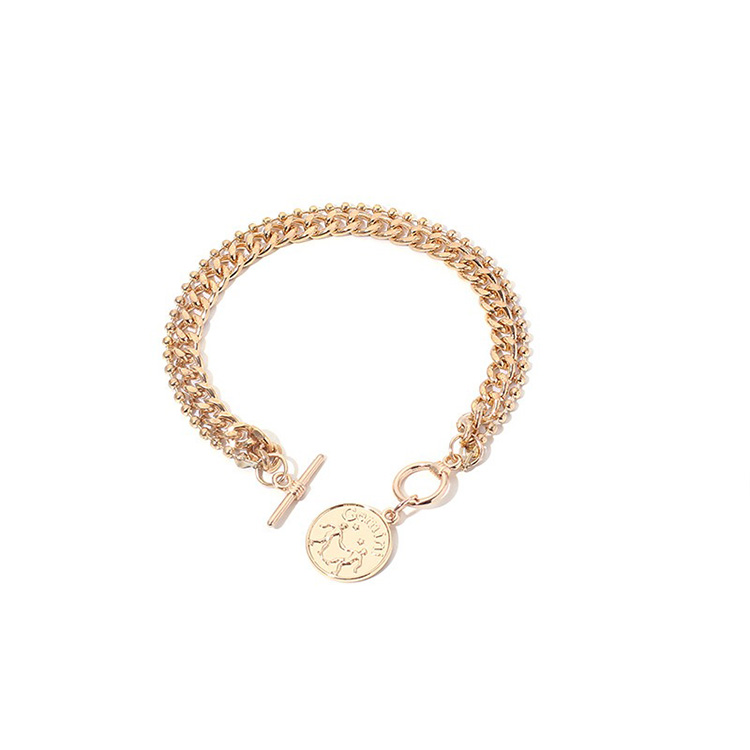 Metal T-Bar Bracelet Gold